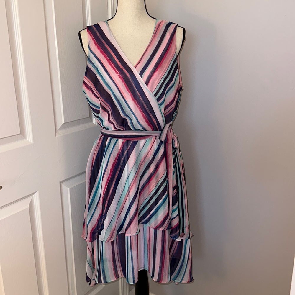 Like New! Jennifer Lopez Ruffle Dress with Belt